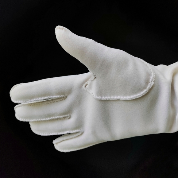 GLOVES Vintage Long Cream Off-White Retro Formal Fancy Costume Cosplay Large - Picture 5 of 11